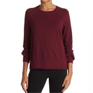 SUNDRY Puff Sleeve Raglan Top In Magenta Size 8